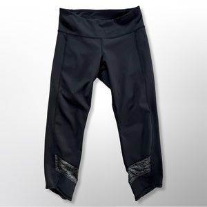 Lululemon Black Mesh Accent Crop Leggings